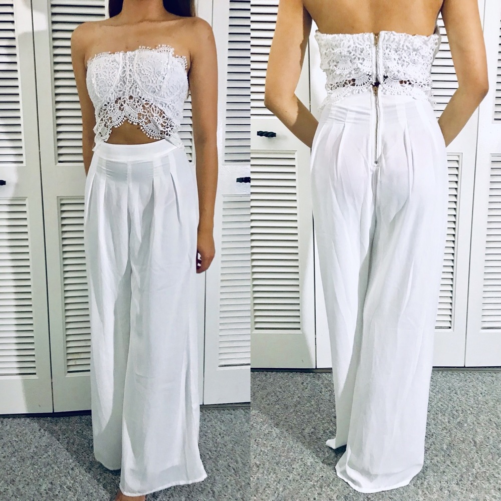 ❌❌❌ SOLD ❌❌❌ Cochet Cut Out Jumpsuit White